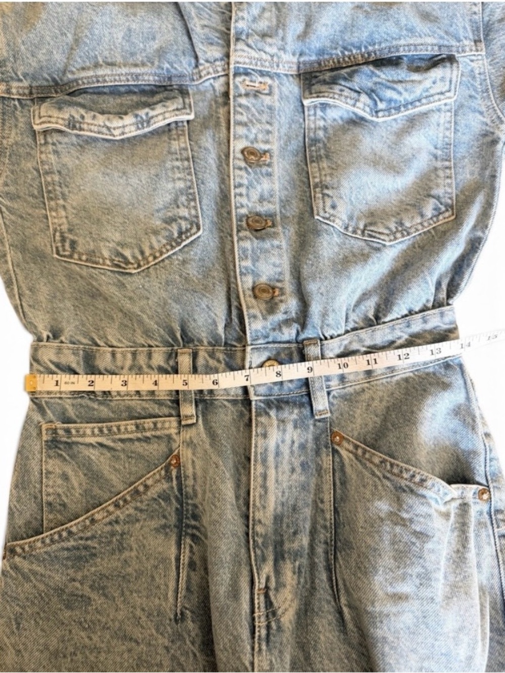 We The Free Jumpsuit Womens XS Blue Touch The Sky One Piece Denim Utility Boiler